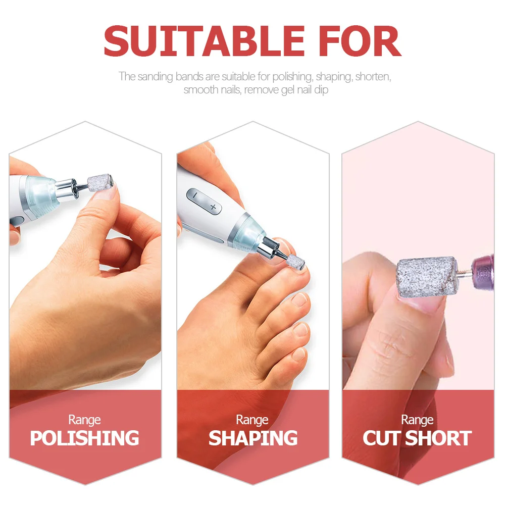 200 قطعة مجموعة أربطة صنفرة الأظافر حلقات تلميع مانيكير لإزالة الجل ملحقات الصنفرة الحصباء الدقيقة ملحقات الحفر #6