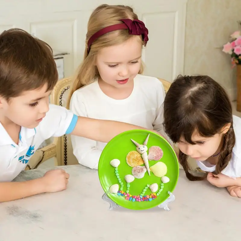 Shell arte crianças crianças verão artesanato pai-friendly brinquedos com pedras coloridas diy artesanato concha decoração projeto criativo