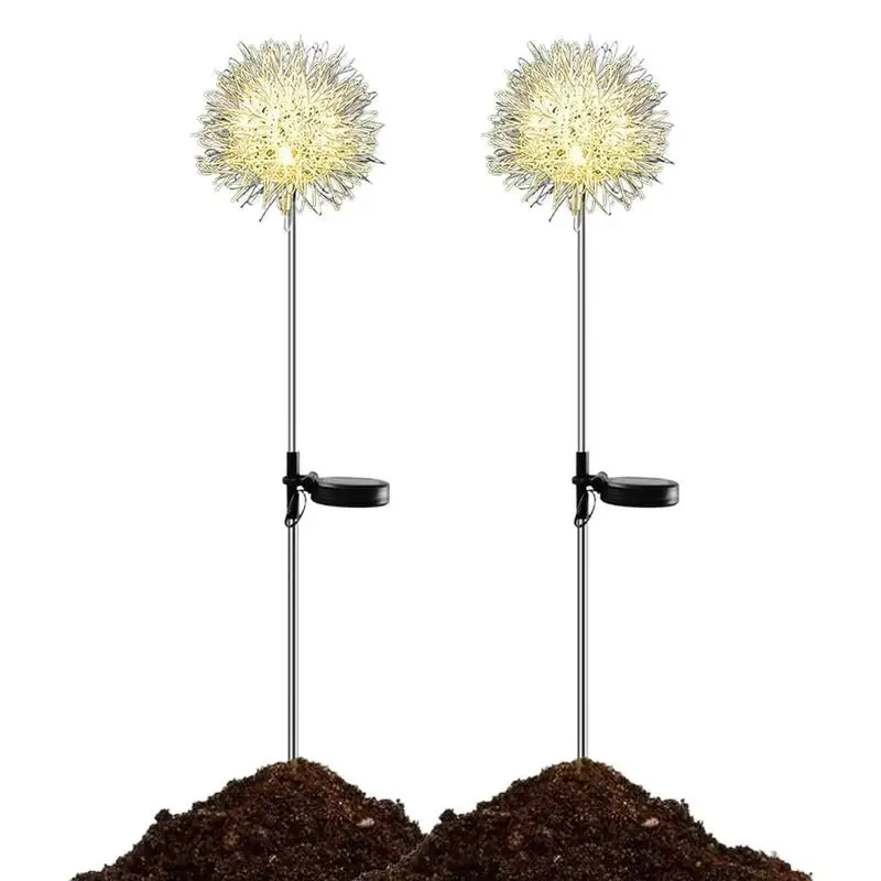 Solar Dandelion Garden Lights 2pcs Dandelion Garden Lights Waterproof Solar Decorative Lights IP65 Waterproof Garden Decor