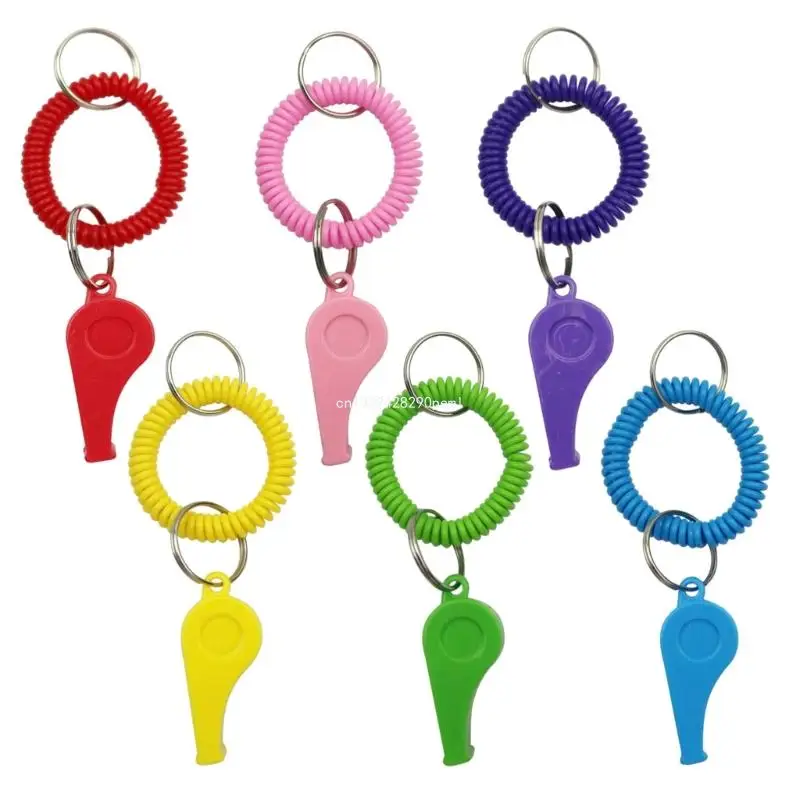 6Pcs Sports with Coil Wrist KeyRing Football for Childrens