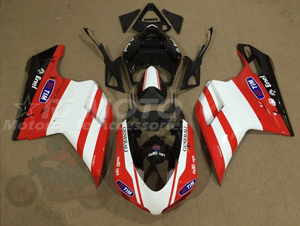 High quality New ABS Full Fairings Kit Fit for Ducati PANIGALE 848 1098 1198 1098S 1198S Bodywork Set Custom Red White