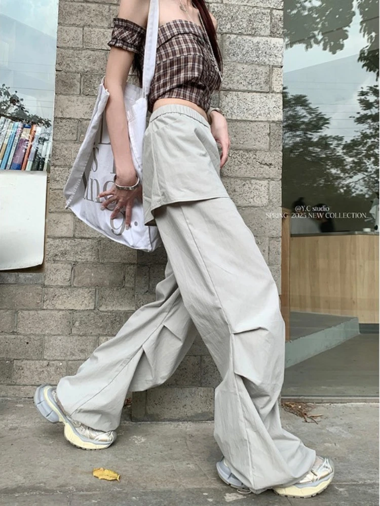 

Women Black Gothic Baggy Pants Vintage Y2k Streetwear Oversize Pants Harajuku 90s Aesthetic Wide Leg Emo Trousers 2000s Clothes