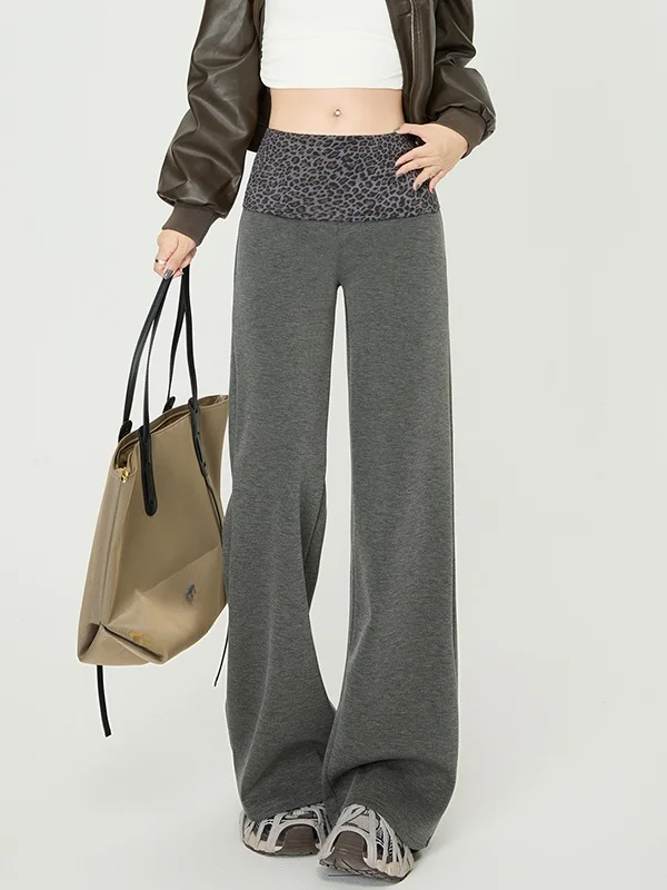 Damen Hose mit weitem Bein, Herbst und Winter, neue Sle Spor Yoga-Hose, Leopardenmuster, Patchwork, gerade, schmale Version, Lulu