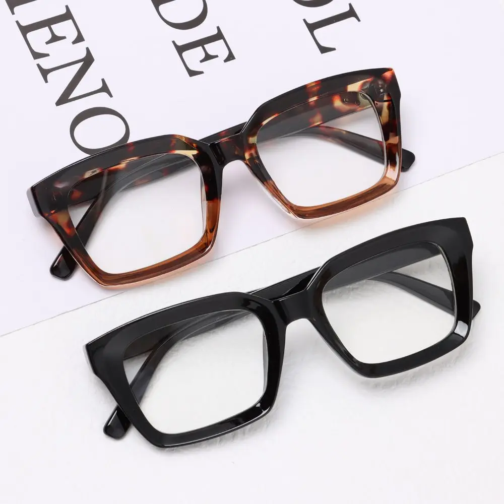 2024 Fashion Square Frame Reading Glasses for Women Men High-definition Oversized Frame Presbyopia Eyeglasses Diopter +100~+400