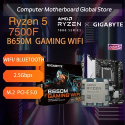 Placa-mãe para jogos AMD Ryzen 5, 7500F CPU + GIGABYTE B650M, WiFi 2.5G, Novo Micro-ATX, DDR5 6600 MHz, M.2, USB 3.2, Soquete 64G, AM5