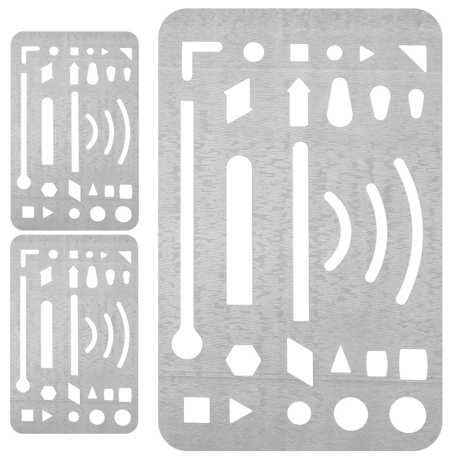 3Pcs Erasing Shield Stainless Steel Drawing Template for Drafting Erasing Unwanted Lines Protecting Adjacent Lines