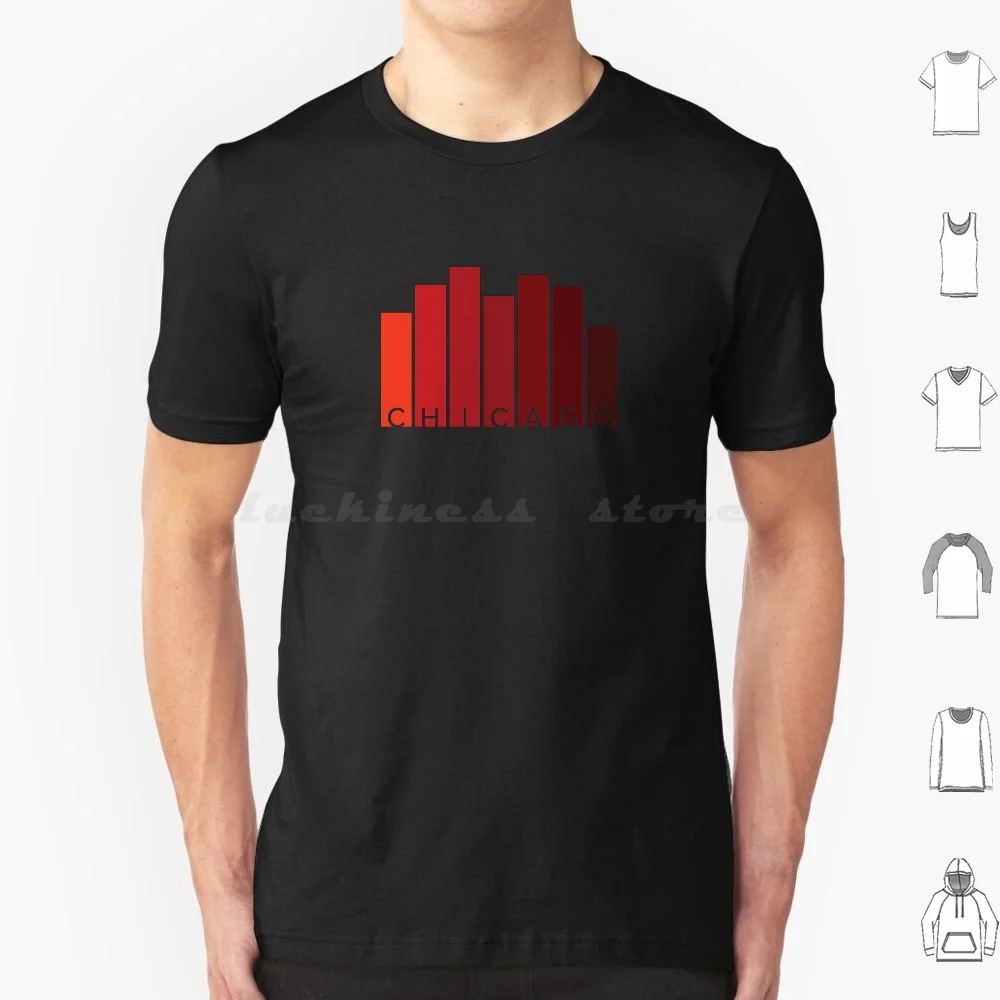 Camiseta con diseño del horizonte de Chicago, de algodón, para hombre y mujer, con estampado DIY, Chicago Illinois Windy City Skyline Cubs Bears White Sox Bulls