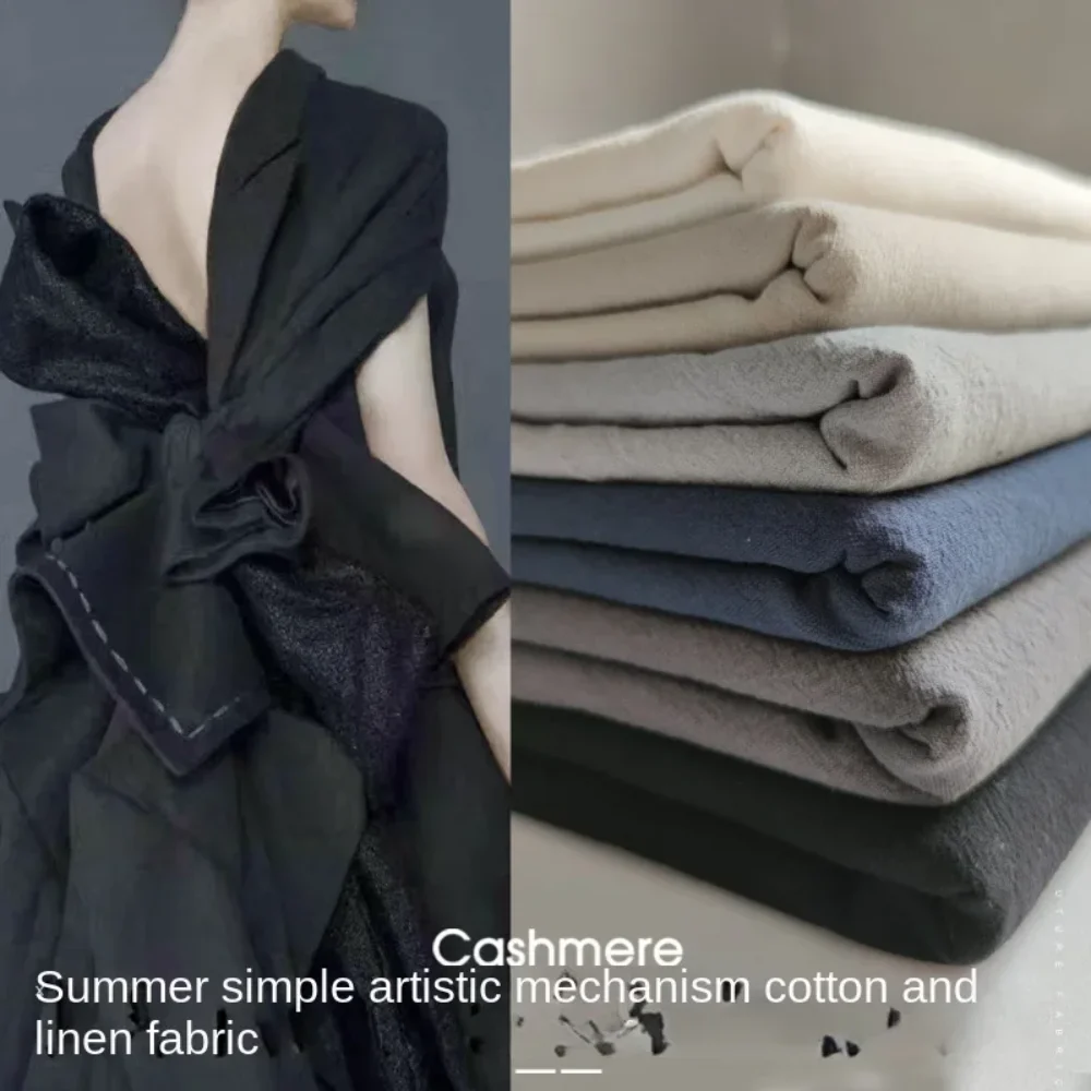 

Плиссированная хлопково-льняная ткань, фоновая скатерть, подвесная грубая плиссированная ткань для платья, швейный материал для одежды своими руками на метр