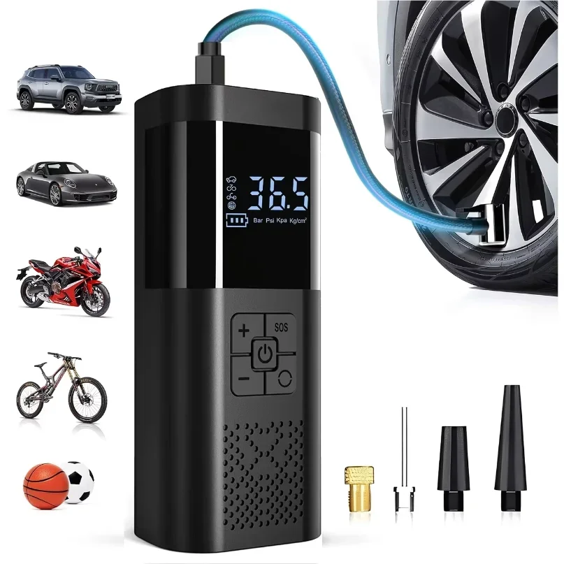 Compresor de Aire Portátil para Auto, 3 Veces Más Rápido, Inflador de Neumáticos Inalámbrico de 150 PSI con Manómetro Digital pa