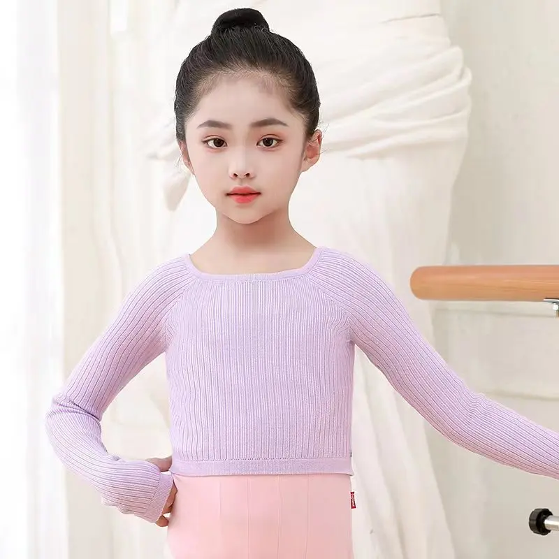 

Girls Ballet Knit Jumper Kids Dance Warm Top Comfy Stretch Knit Top Ballet Class Recital Costume Soft Stretch Knit Sweater