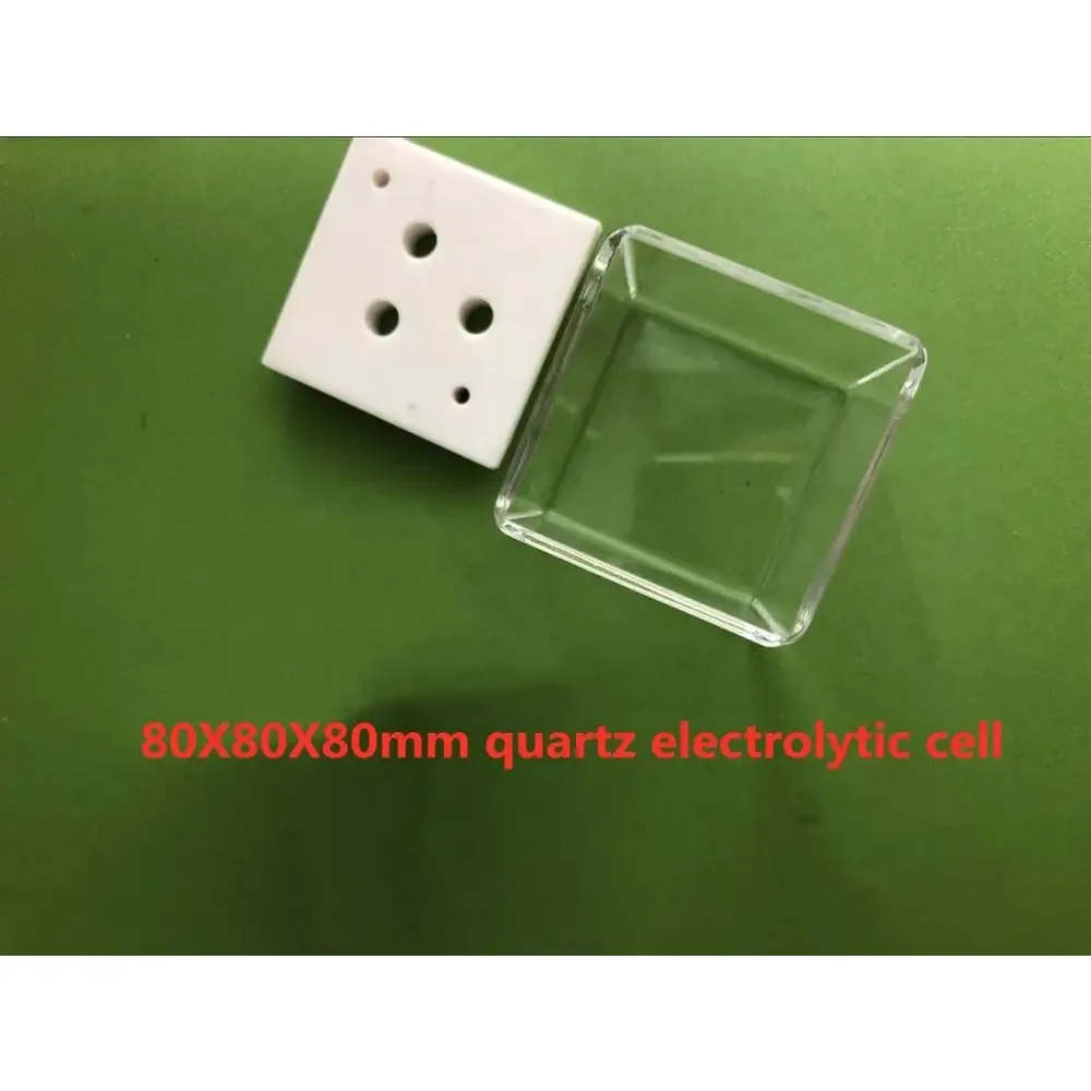 50*50*50mm quartz electrolytic cell quartz electrolytic tank square quartz groove PTFE cover electrochemical tank
