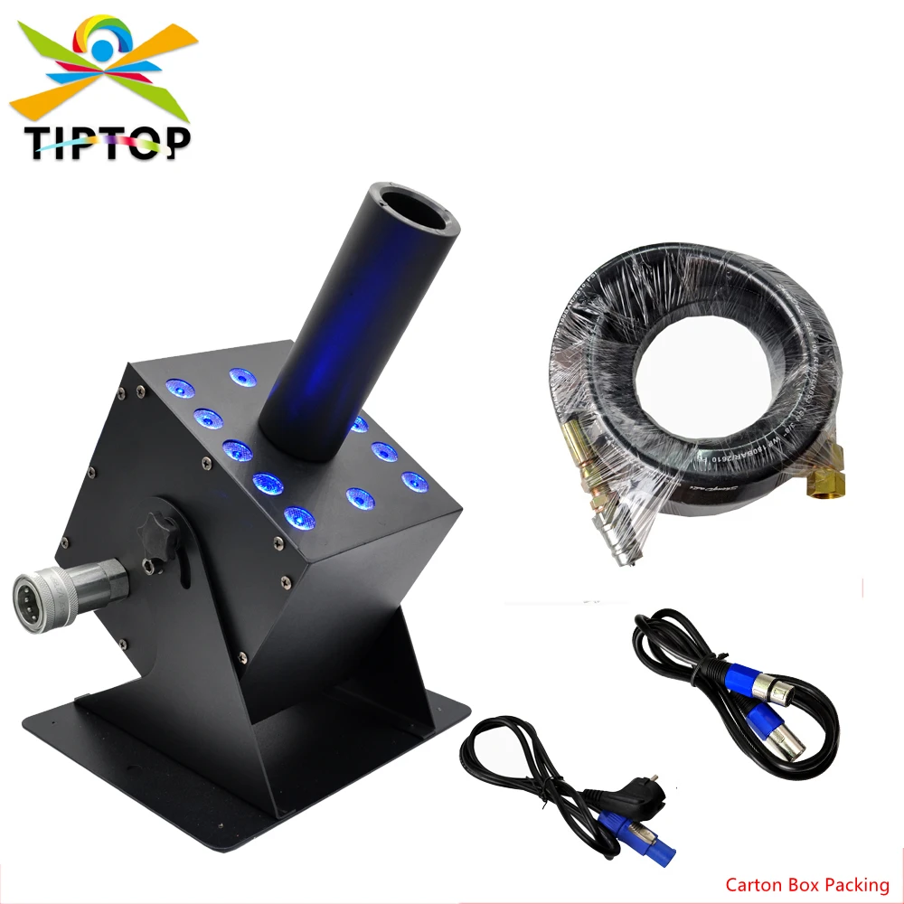 Freeshipping Stage CO2 Jet Machine 12x3W RGB Leds DMX Carbon Dioxide Machine In Out Quick Connector Power Con LED Display