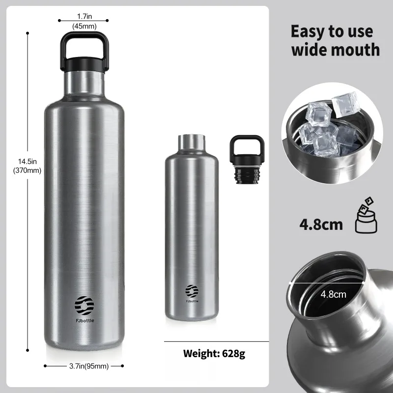 Fjbottle1750ML ترموس مفرغ ترمس من الفولاذ المقاوم للصدأ زجاجات الرياضة تسلق معزول زجاجة ماء مانعة للتسرب مع حقيبة ملابس محمولة #2