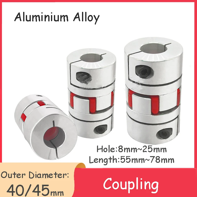 

Flexible Shaft Coupling 40/45mm O.D. Aluminium Plum Motor Connector Flexible Coupler CNC Machine Servo Stepped Motor OD x Lx H