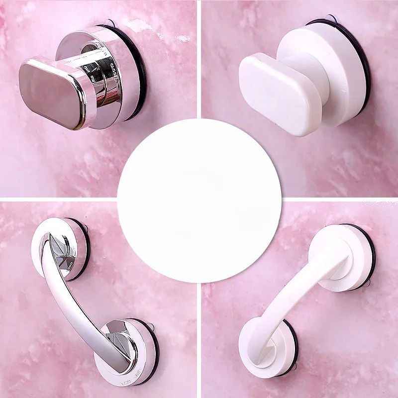 Bath Safety Handle Suction Cup Handrail Grab Bathroom Grip Tub Shower Bar Rail Simplicity Grab Bars Sucker Handrail No Drilling