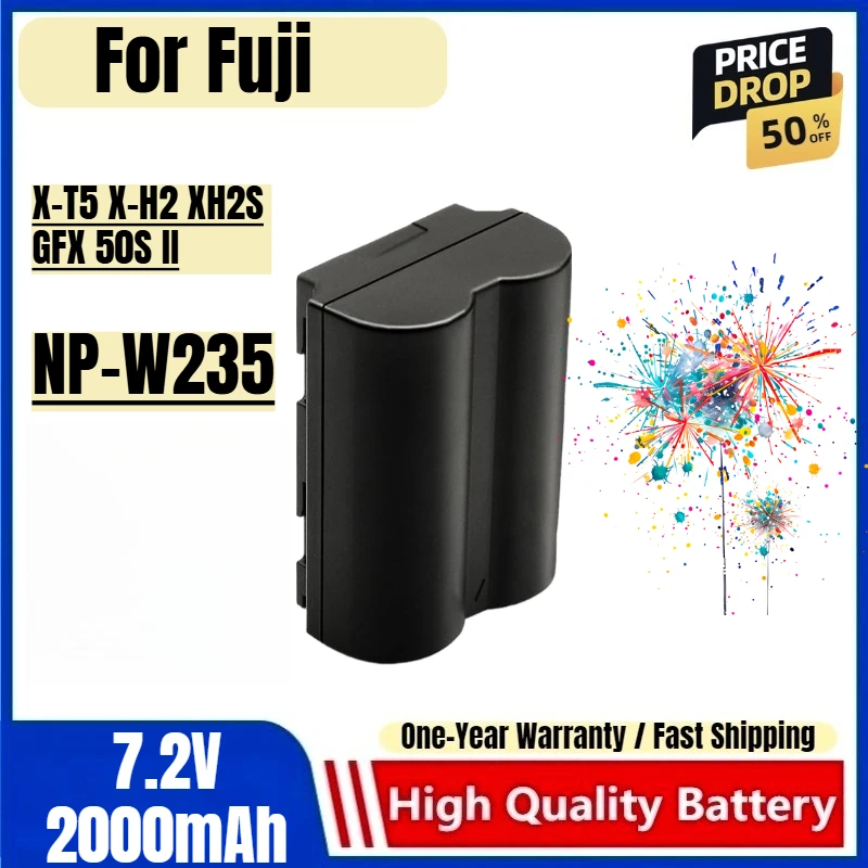 

NP-W235 Battery 7.2V 2000mAh Rechargeable Batteries And Charger for Fuji X-T5 X-H2 XH2S GFX 50S II Camera Battery Charger Batter