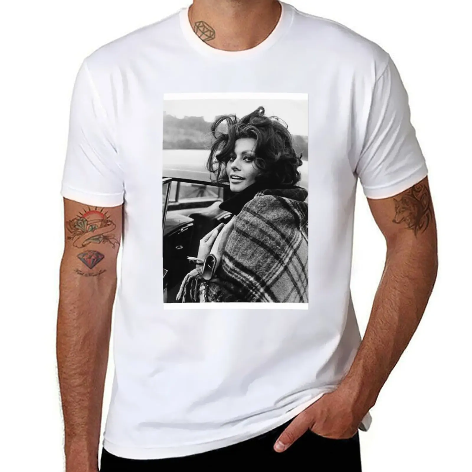 

Sophia Loren cute legend T-Shirt t shirts cotton 100% t shirt man designer T-Shirt
