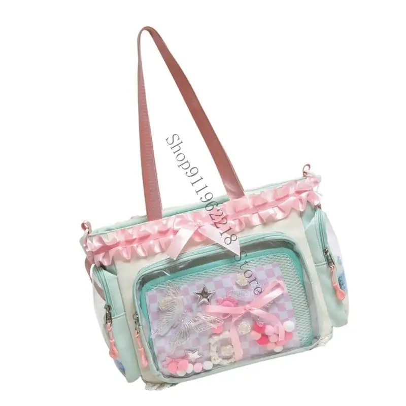 حقيبة كروس مرنة ورقيقة وواضحة للشارات والمسامير والأساسيات الكثيفة، ارتديها باستمرار 066F