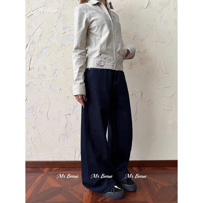 ZHIZOU المرأة الأزرق القوطية فضفاض Y2k الجينز كبيرة الحجم جان السراويل خمر 90s Harajuku التطريز سراويل جينز الملابس البديلة