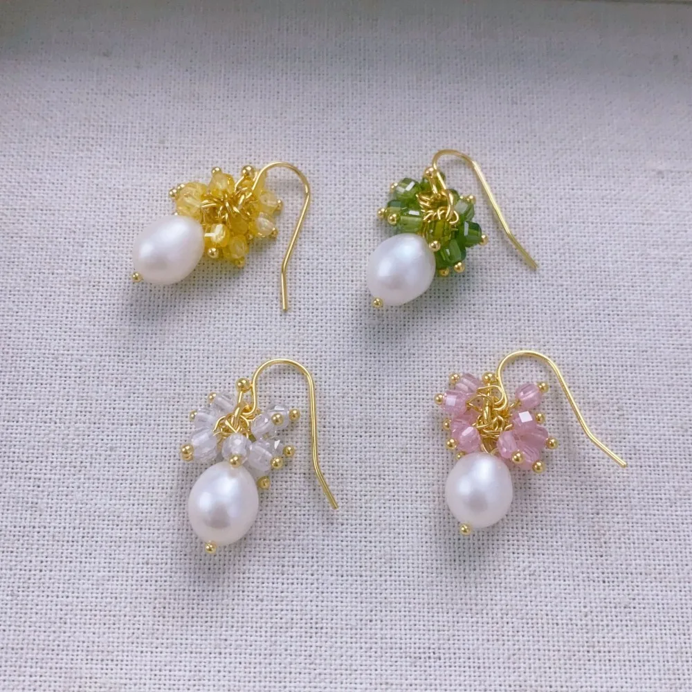 

Fashion Classic Raw Cultured Pearl Handmade Beaded Tassel Fishhook Earrings Small Fresh High-end Versatile Earrings for Women