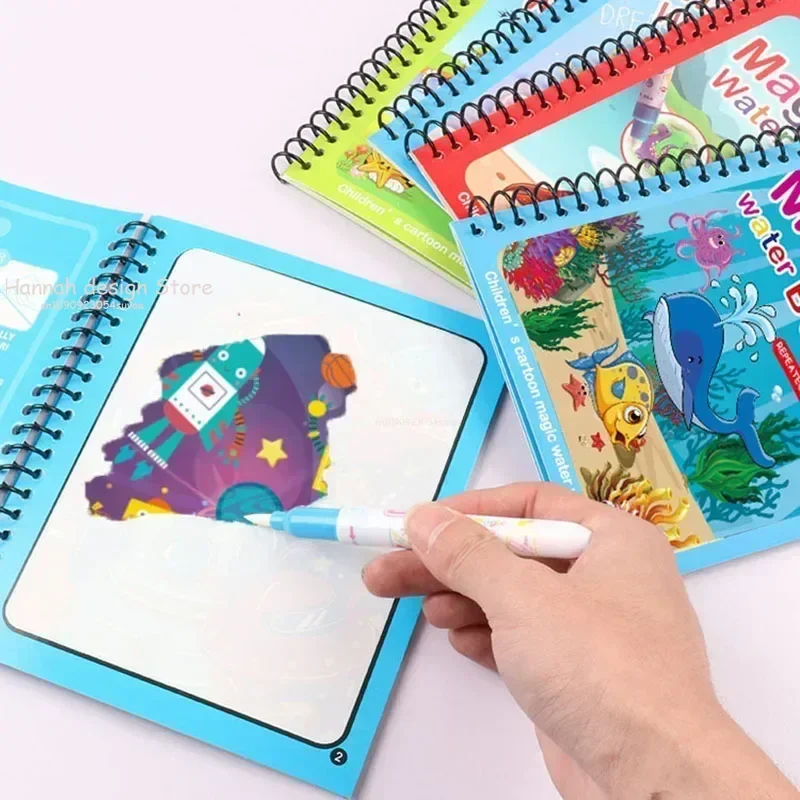 再利用可能な魔法の水ぬりえブック DIY 感覚玩具子供のための描画おもちゃ幼稚園落書き絵画子供の塗り絵
