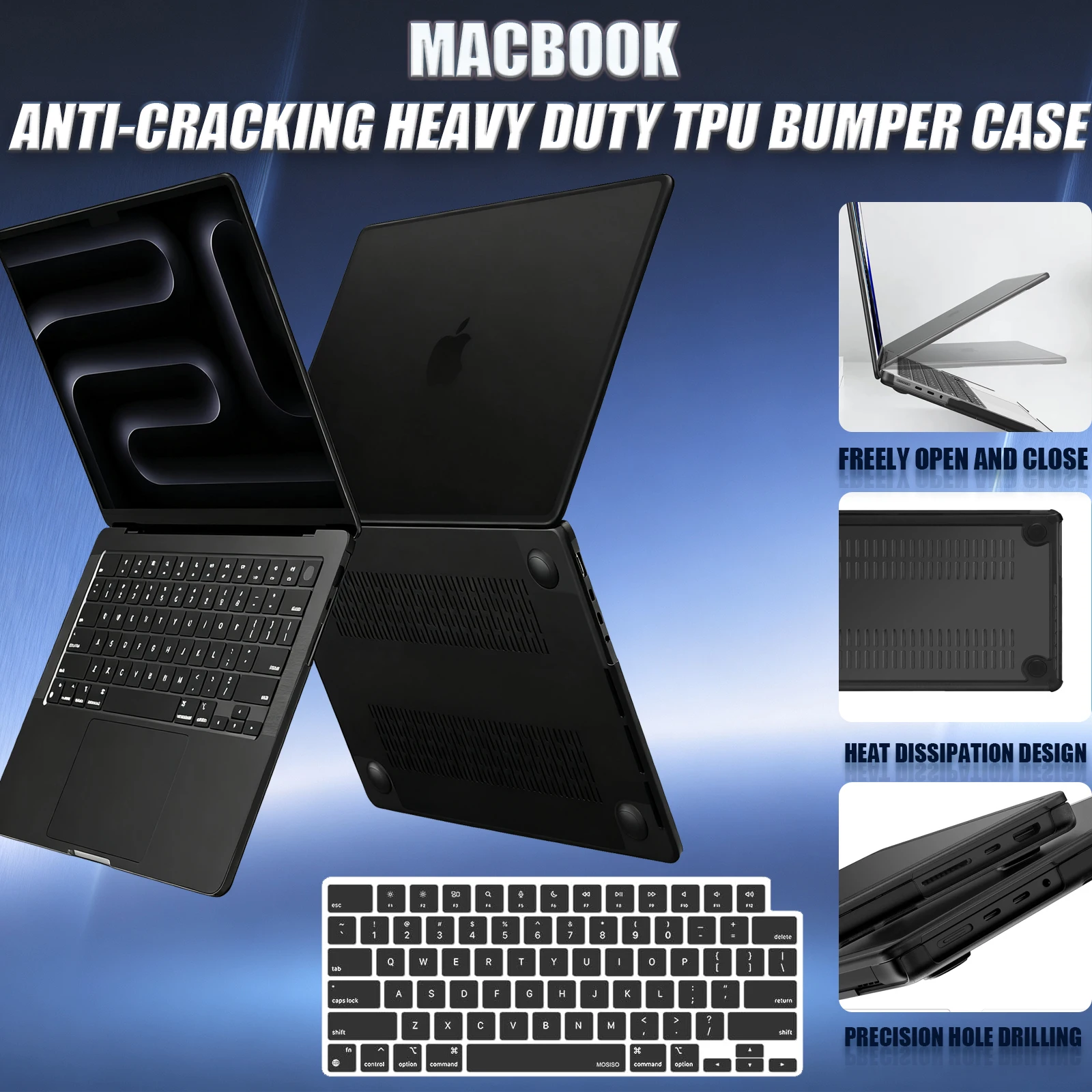 Para MacBook Pro 14/16 polegadas M5 2026 2025-2021 M4 M3 M2 M1 Pro/Max, Capa Protetora Rígida de TPU Reforçada Anti-Rachaduras e Skin para Teclado