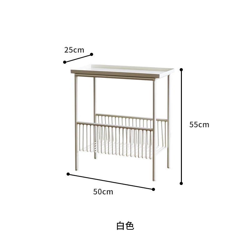 

ZZYyins Style Sofa Side Table Wrought Iron Corner Table Nordic Bed Head Storage Small Table