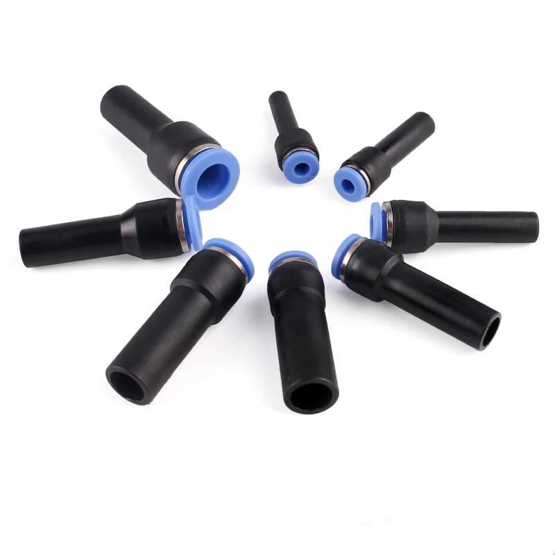 5PCS Pneumatic Fittings Plug Push in Reducer through PGJ 6/8/10/12mm Tube To 4/6/8/10mm Tube Air Connector