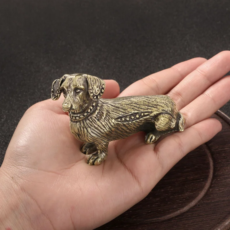 

Ornament Dachshund Solid Brass Decoration Zodiac Dog Craft