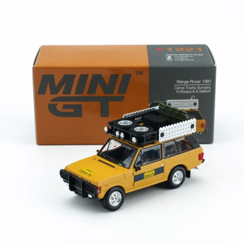 MINIGT1:64 Land Rover Range Rover Camel Cup Rally Racing Car Sumatra 1221#1311#1312# Alloy Die-Cast car Model, Boy's Gift.