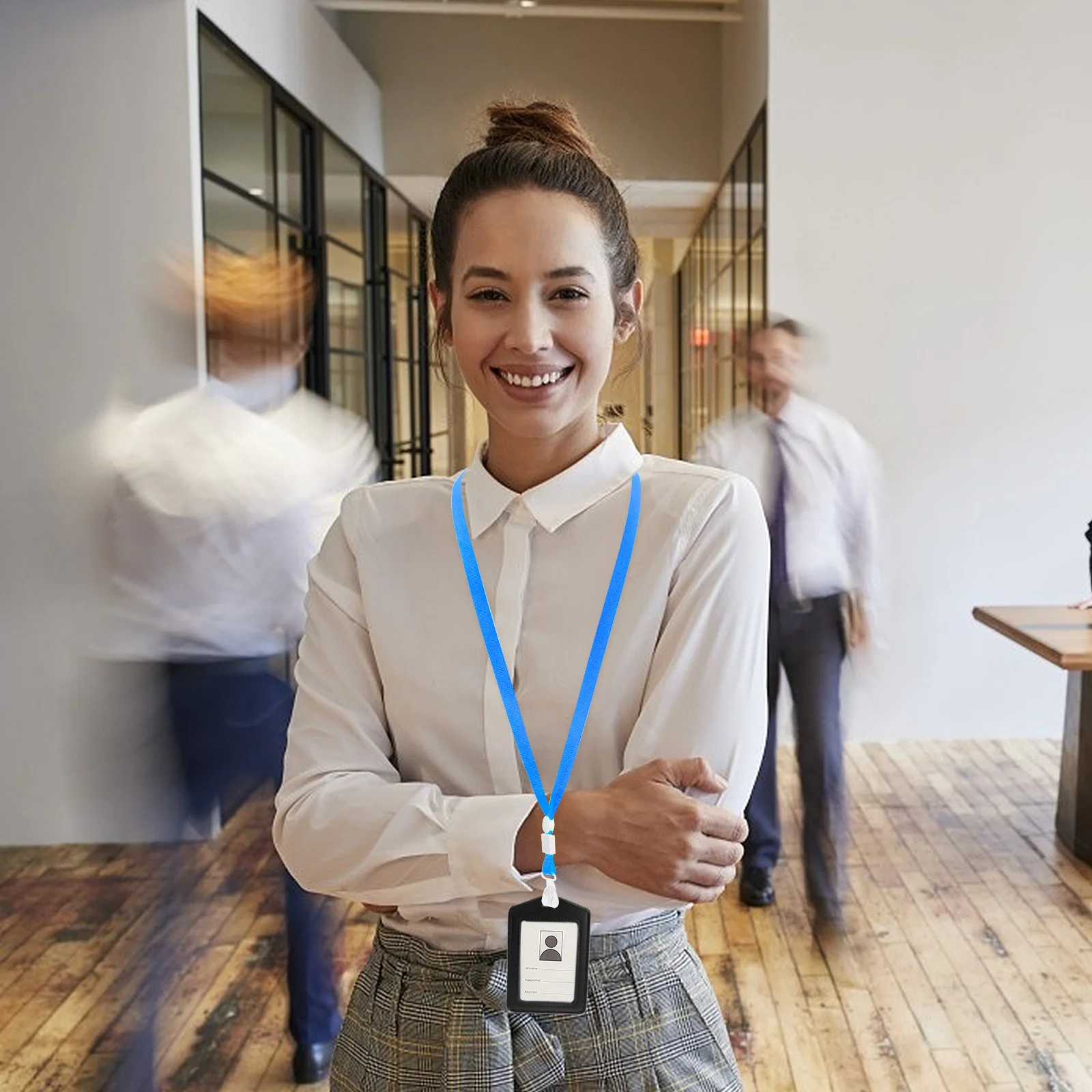 

50Pcs Work Cards Lanyards Reliable Flexible Hanging Strap for Id Badge Holder School Certificate Card Office Exhibition Use