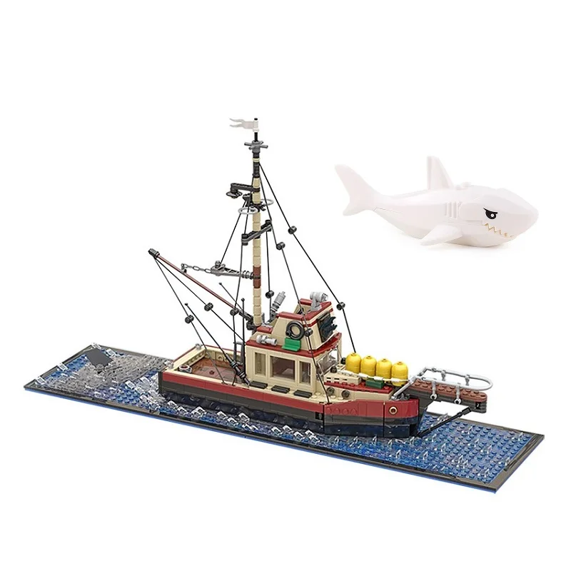 Décennie s de construction de bateau de pêche, jouets figurines d'action, grand, compatible avec 60368, 21350 mâchoires