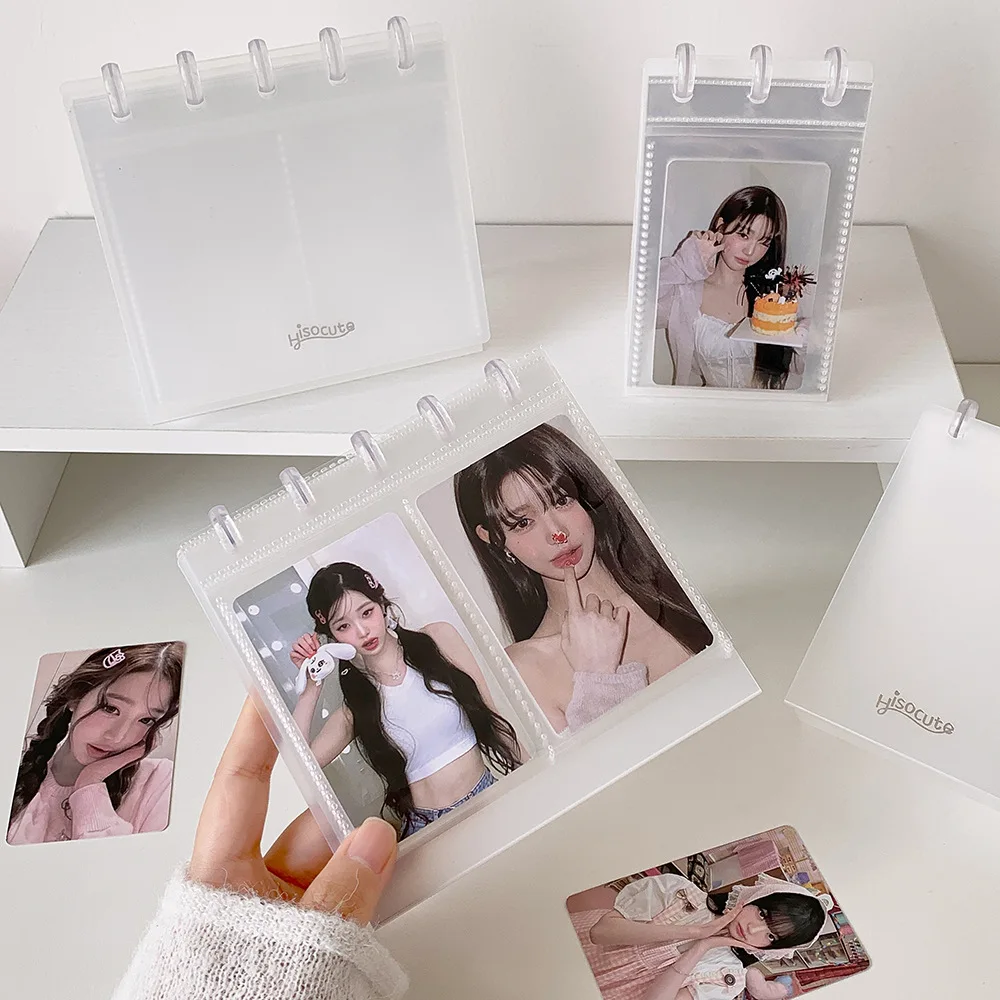 Kawaii Pilz-Schnallen-3-Zoll-Tischkalender Fotoalbum K-Pop Fotokarten Display-Ständer Buch Fotoaufbewahrungshalter
