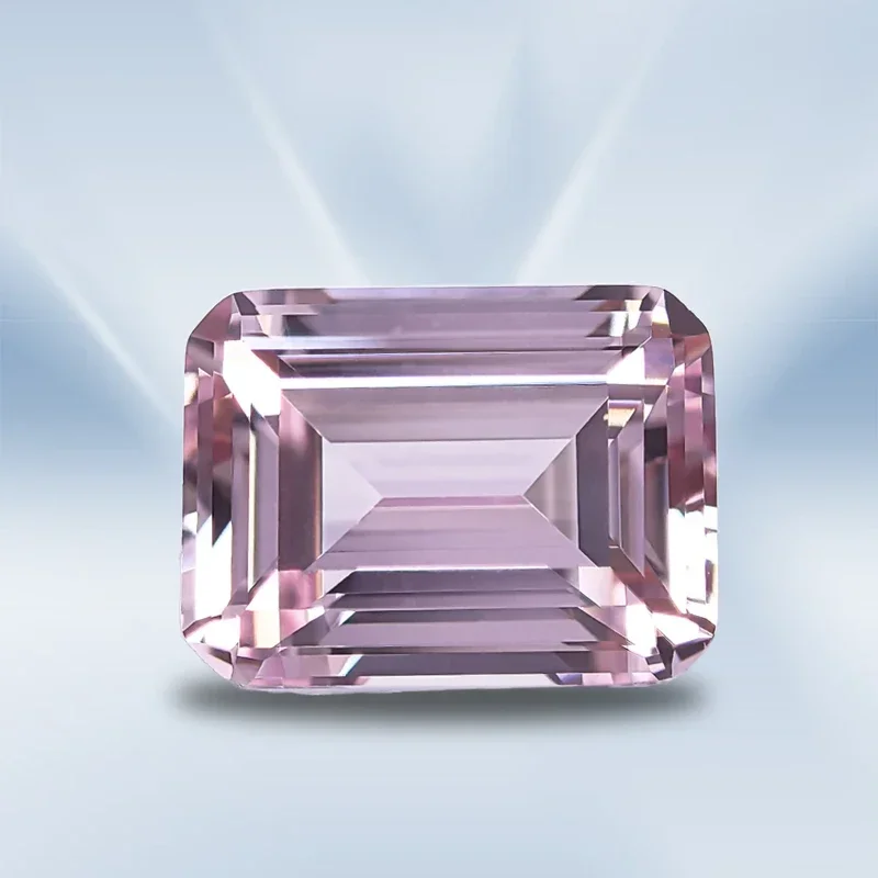 

Lab Grown Sapphire Sakura Pink Color Emerald Cut VVS1 Gemstone Charms DIY Jewelry Making Materials Selectable AGL Certificate