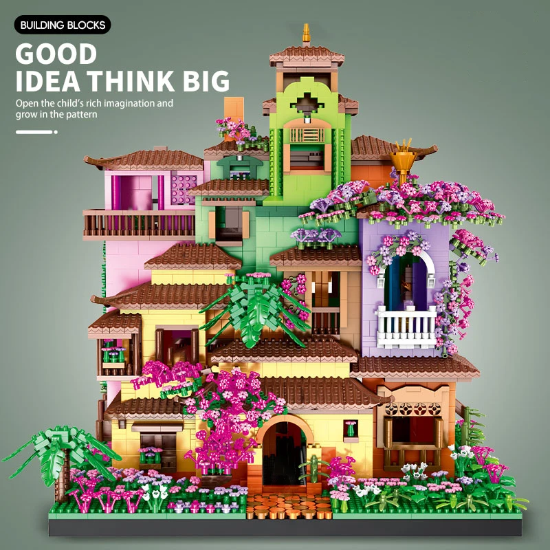 Bloques de construcción de castillo mágico Diy, vista de calle, ladrillos, juguetes de montaje, decoraciones para el hogar para niños y adultos