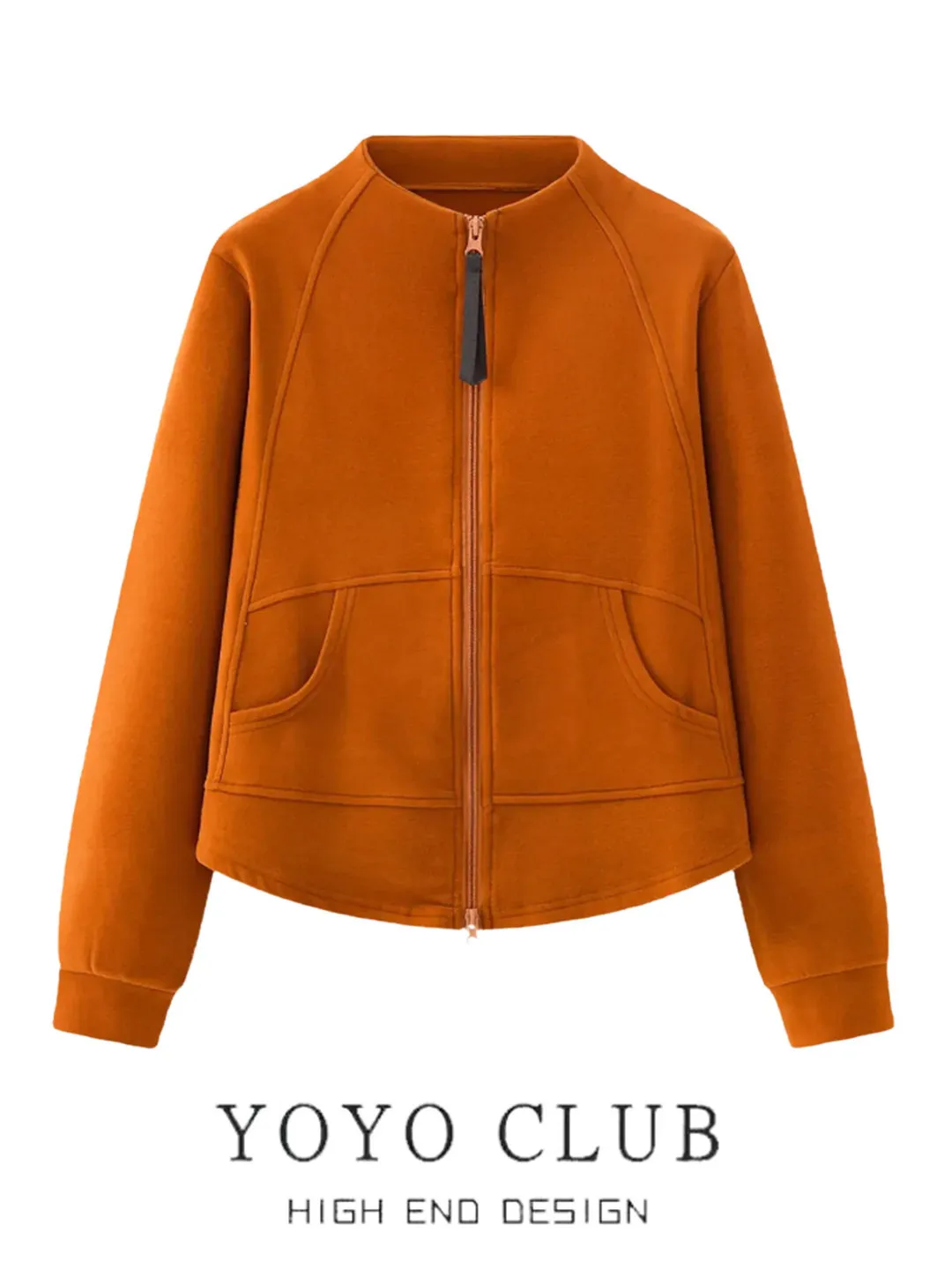 

Утепленная женская толстовка с длинными рукавами и узором «рыбья кость», осенне-зимняя, на двойной молнии, кардиган-куртка с пряжкой, большие размеры