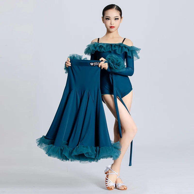 Modern Dance Dress For Girls 2024 Children National Standard Dance Waltz Clothes Professional Ballroom Competition Dress DN17159