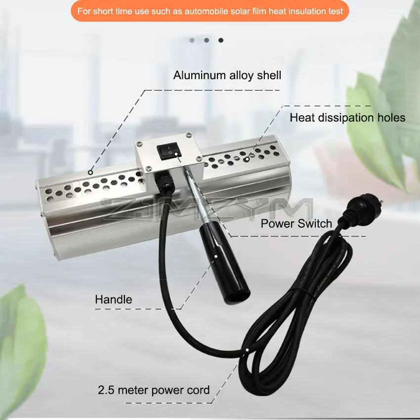 1000w Handheld Heating Paint Lamp Infrared Curing Lamp Portable Car Body Baking Light Shortwave Paint Drying Lamp Auto Tool