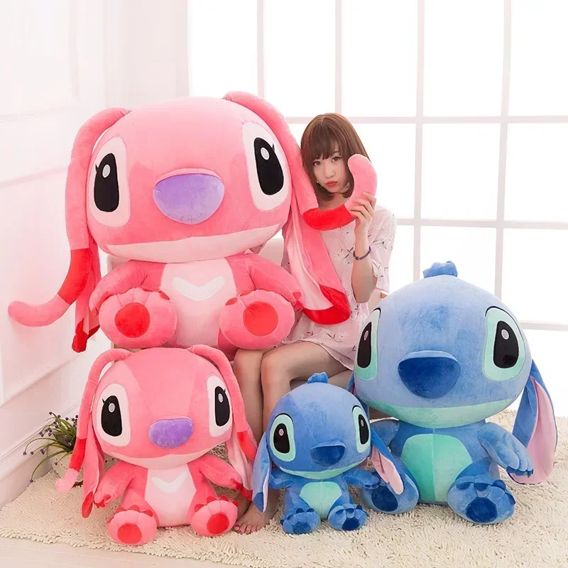 30/ 60cm Disney Stock Stitch Doll Plush Filling Toy Cute Couple Stitch Doll Birthday Gift Toy Gifts Girl Super Soft Fabric