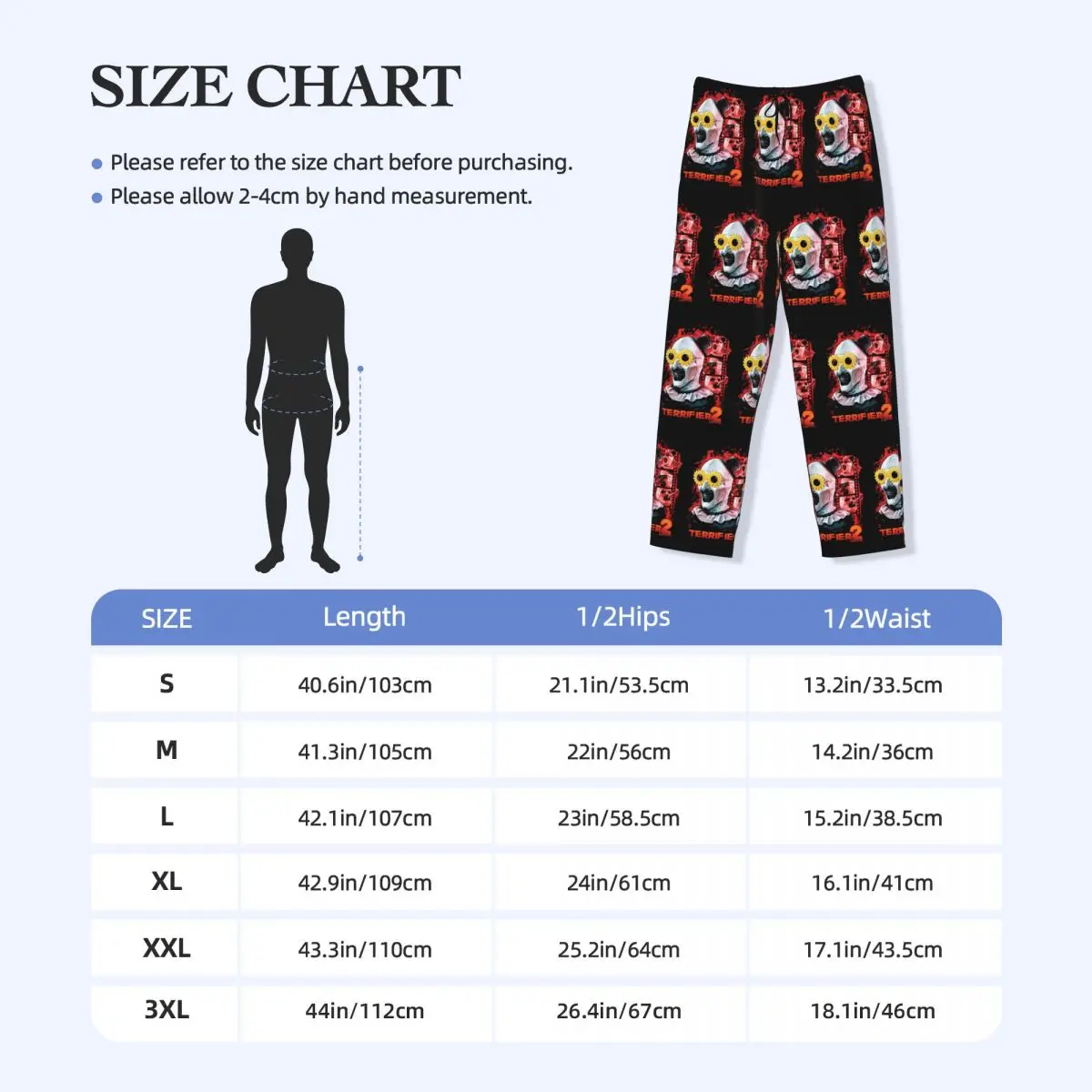 Custom Printed Horror T-Terrifiers Film Essential Pajama Pants Men Sleep Sleepwear Bottoms with Pockets