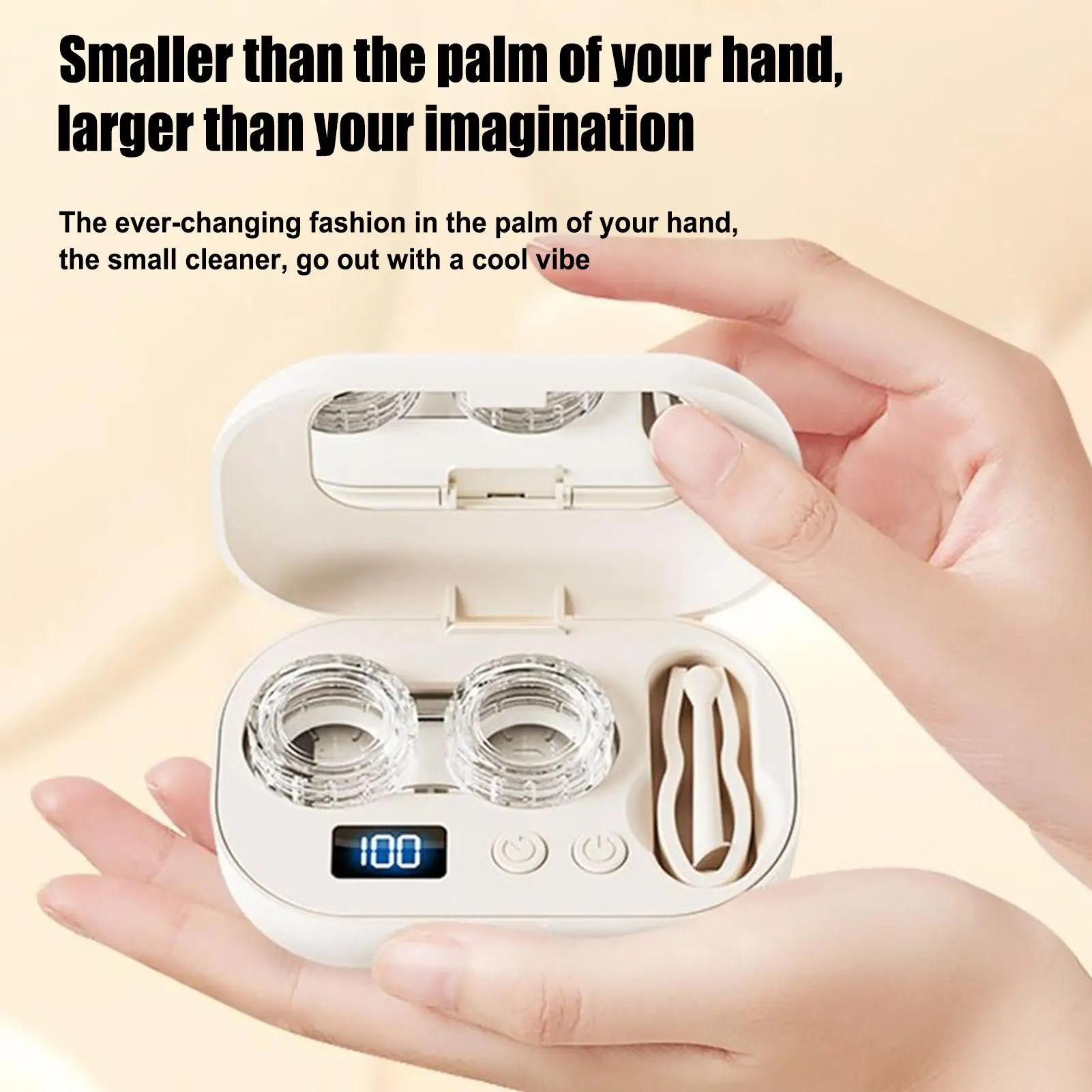 Rechargable Portable Ultrasonic Contact Lens Cleaner Machine Fit Disposal Soft Lens, Colored Contact Lens, RGP Lens And OK Lens