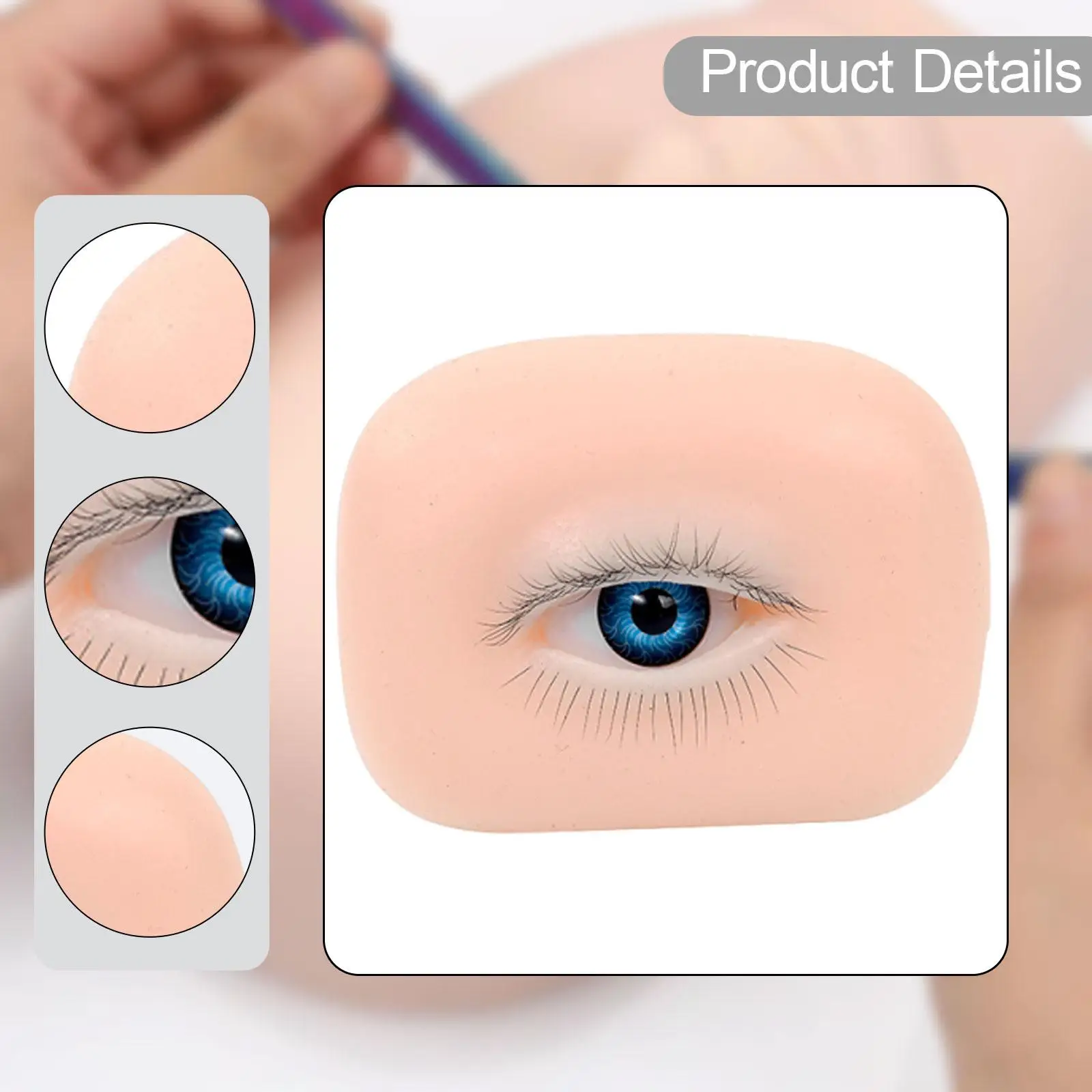 5D Silicone Eye Model Eyelash Practice Model Silicone Lightweight Training Tool Makeup Practice Tool for Starters Salon