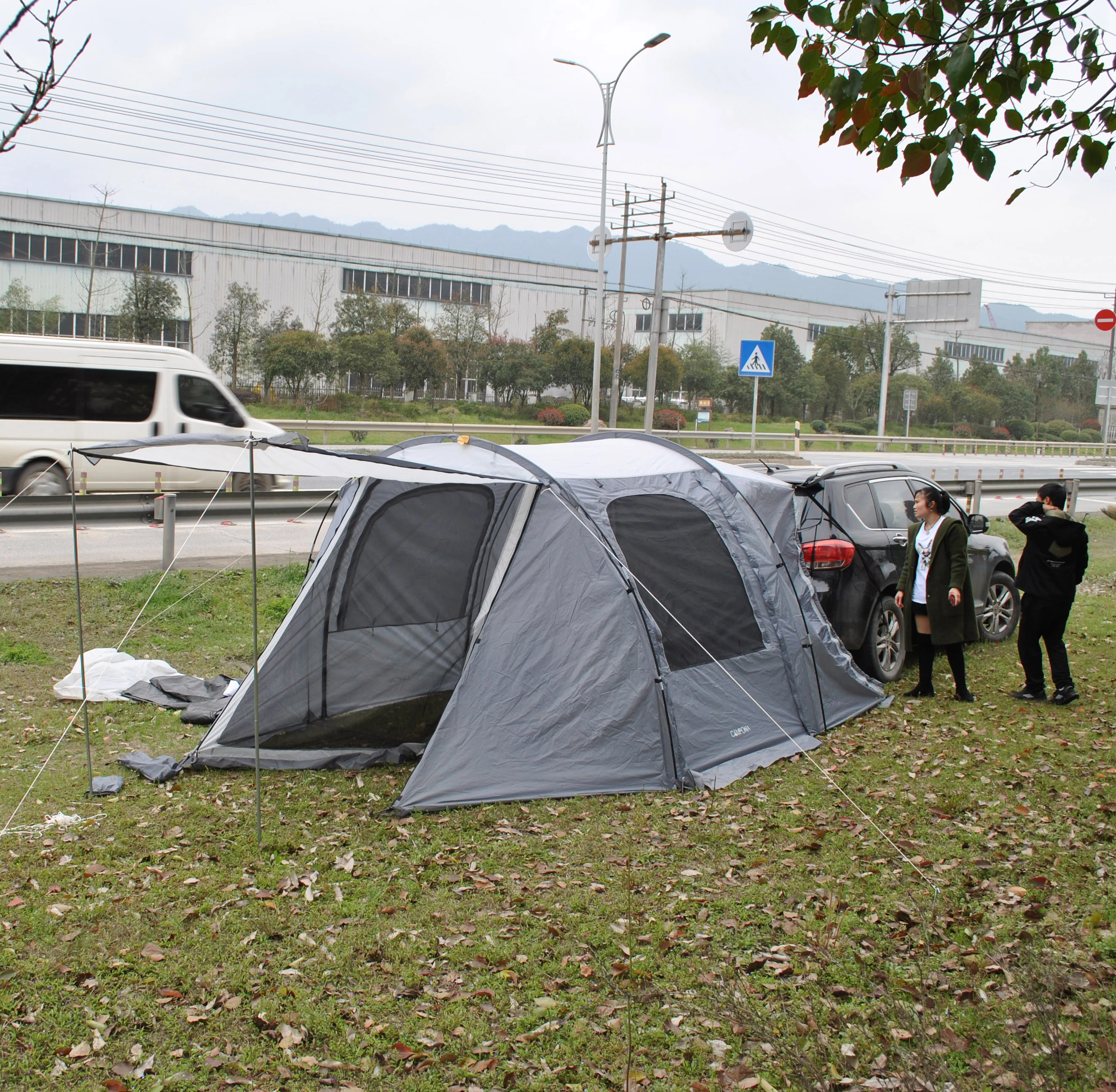 

Korea popular outdoor portable family camping awning tent rear tent, CZX-475 multi-purpose tent, 6-person family