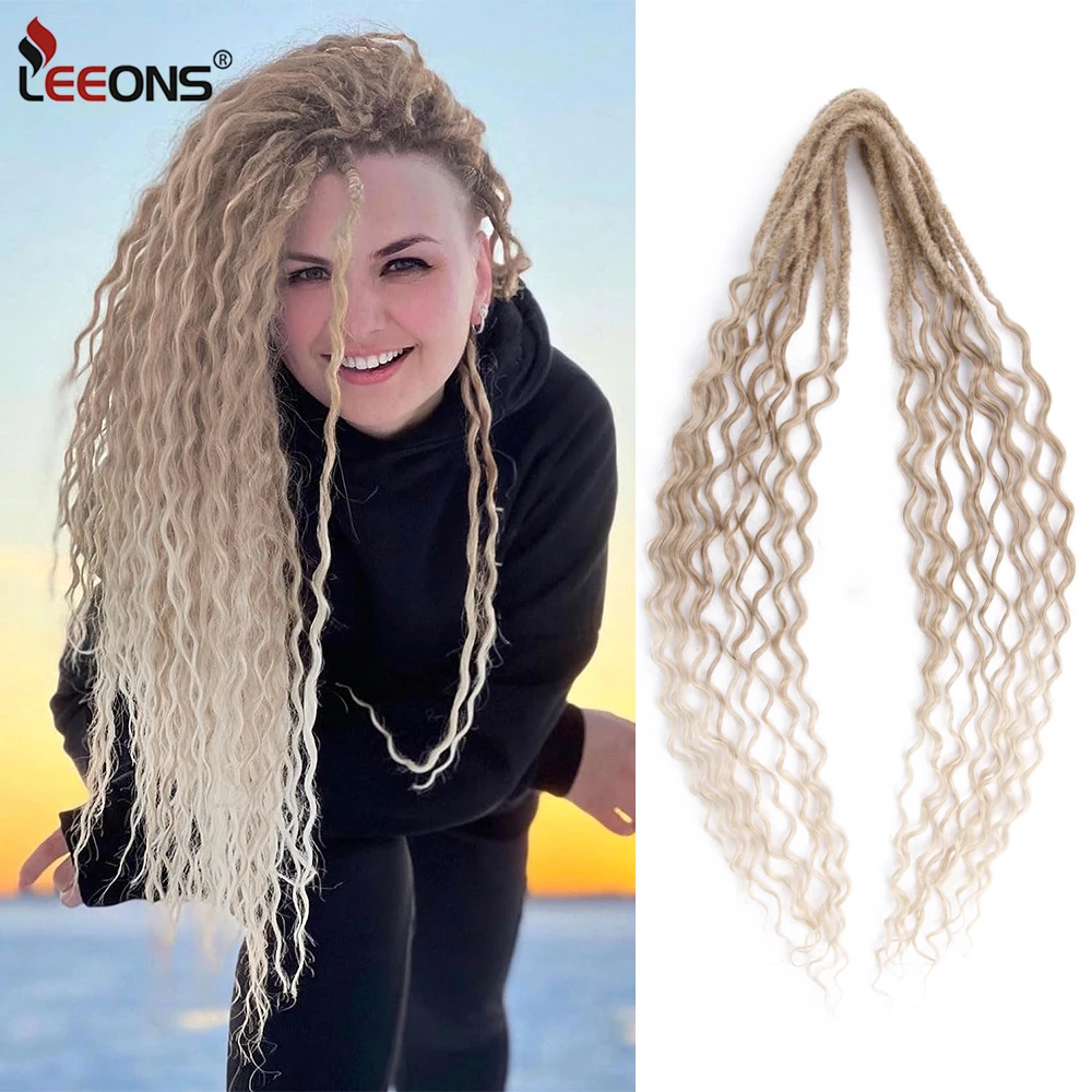 

Double Ended Dreadlock Extensions 24" Ombre Blonde synthetic double ended dreadlocks Handmade Soft Loc Extensions for Women men