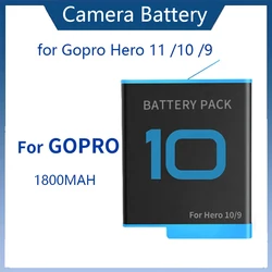 1800mAh akumulator do kamery sportowej Go Pro Action dla Gopro Hero 11 10 9 czarny