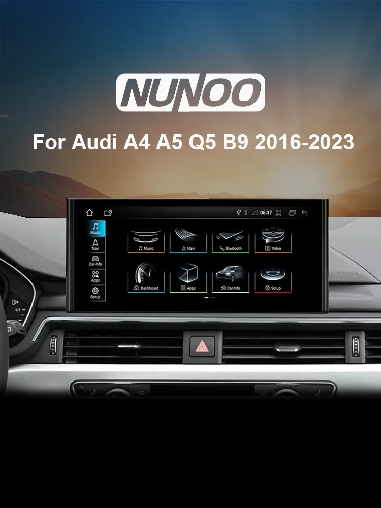 12.3 inch Android 14 draadloze Carplay voor Audi A4 A5 Q5 B9 2017 2016-2023 IPS touchscreen WIFI multimedia stereo GPS navigatie ontvanger - afbeelding 2
