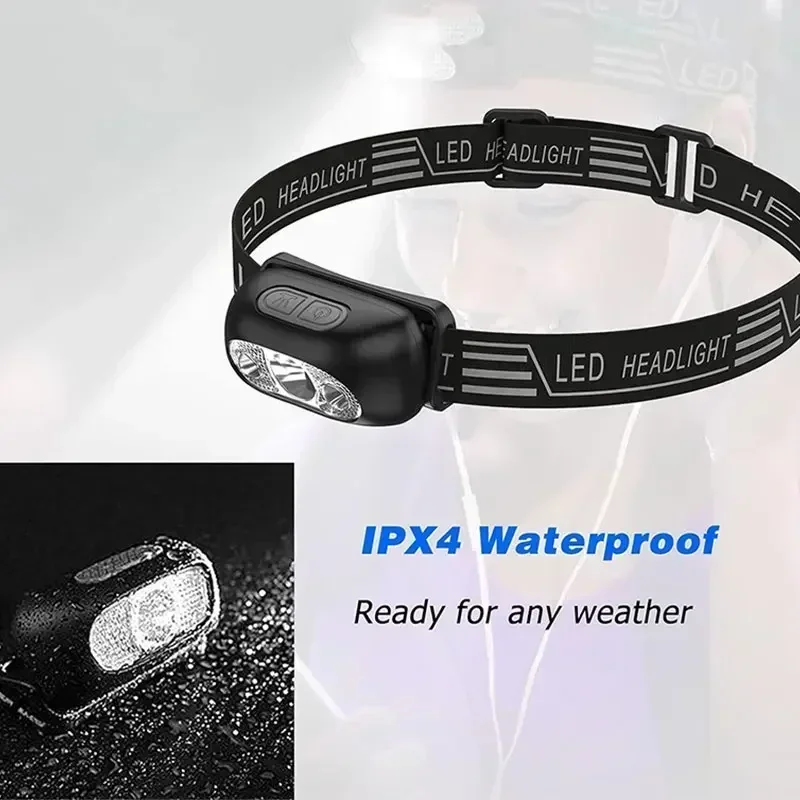 Sensor LED Headlamp, Portable Rechargeable Head Torch Light for Camping & Night Reading, Hands-Free Working LED Headlamp