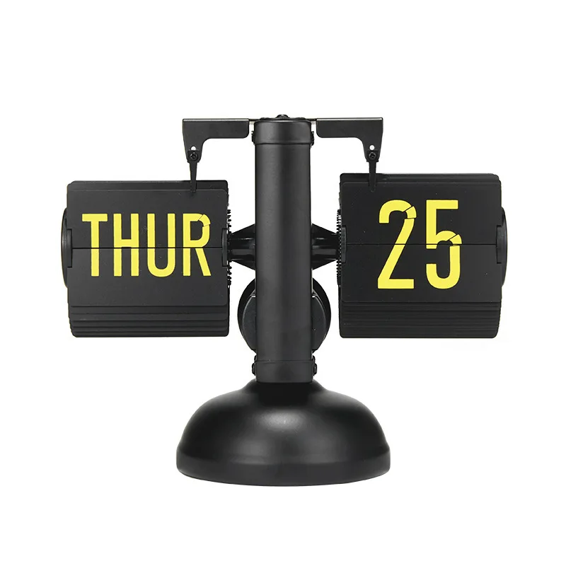 

2025 New Vintage Flip Page Clock Automatic Page Turning Quartz Time Clocks Decor for Home Living Room Office Table Clock