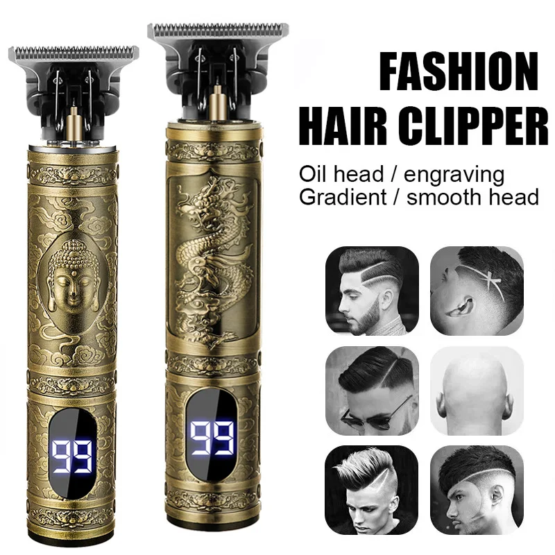 2025 NEW！Portable Electric Hair Trimmer USB Fast Charging Vintage Cordless Hairdressing Clipper for Barbers Hair Cutting Machine image 3