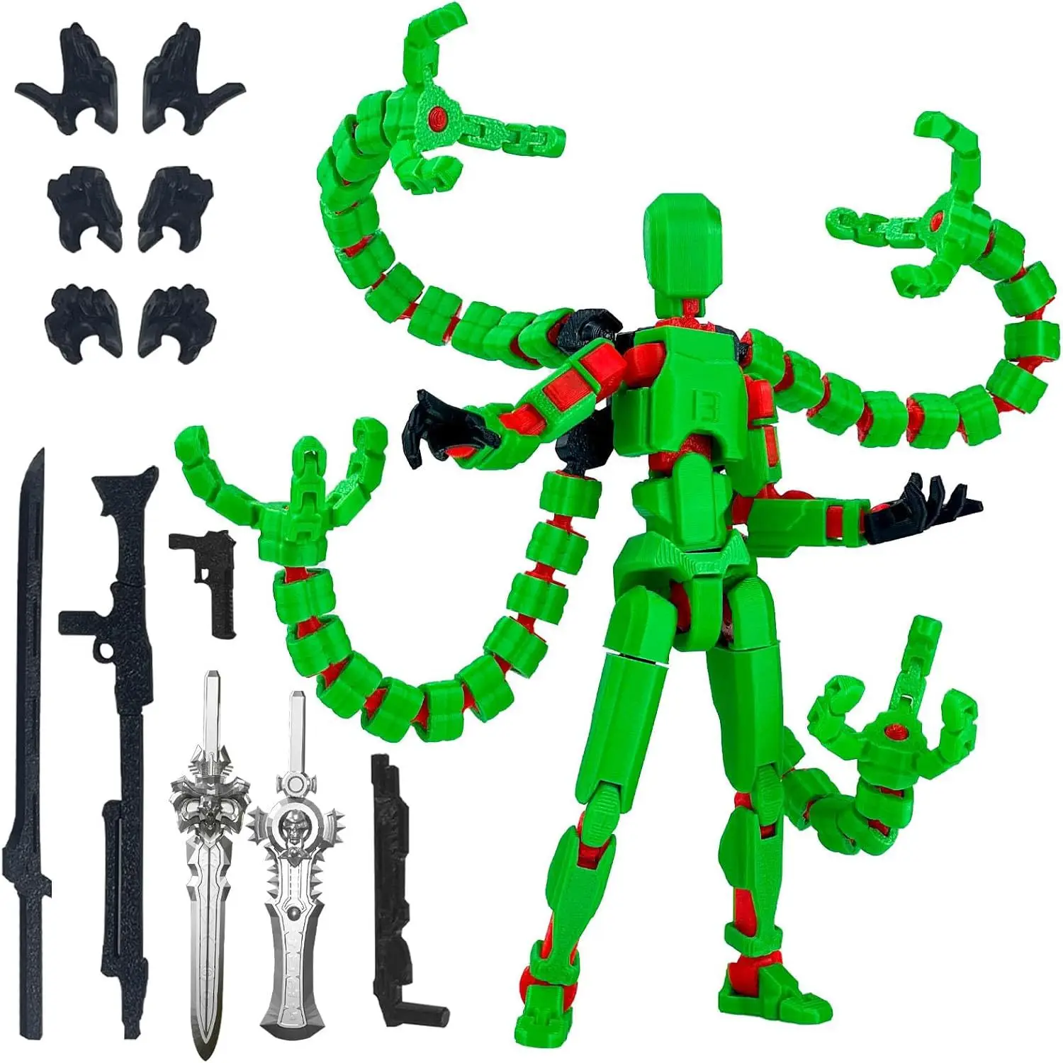Assembly Completed T13 Action Figure 3D Printed Multi-Jointed Movable 13 Lucky Dummy Robot Action Figure Desktop Ornaments Gift